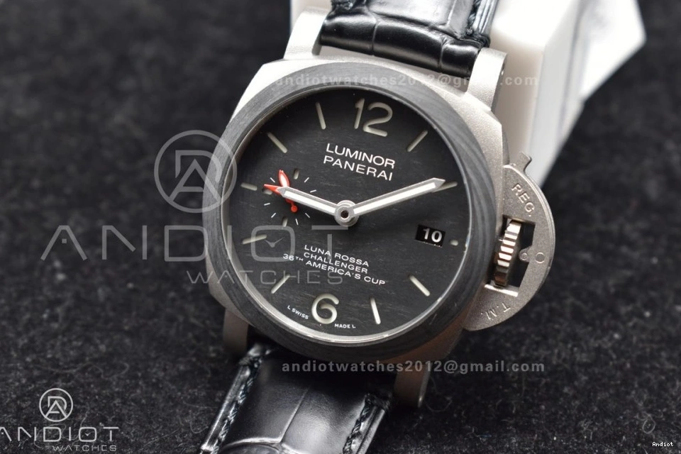 GMT Super Strap W Black VSF Leather P.9011 Dial Clone 42mm Black Best PAM1096 on Titanium Luminor 1:1 Edition 0223